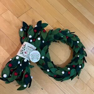 NWT Trader Joe’s Felted Wool Garland (1) + Wreath (1) Christmas